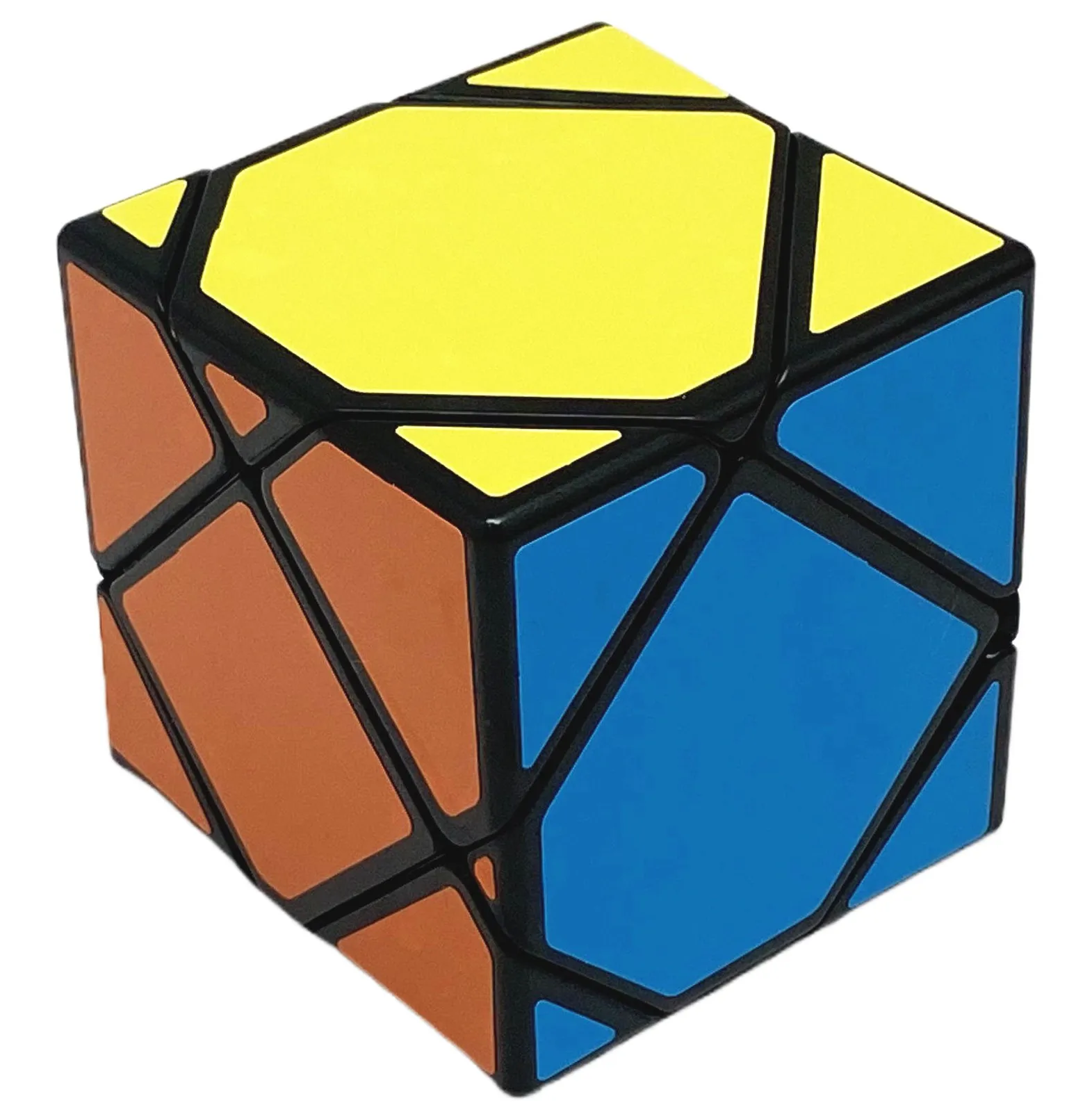 Kostka Calvin Mirror Skewb Czarna, 6 Kolorów Naklejek, Nietypowa Kształt, Puzzle Bez Naklejek, Zabawki Puzzle, Prezent dla Dzieci