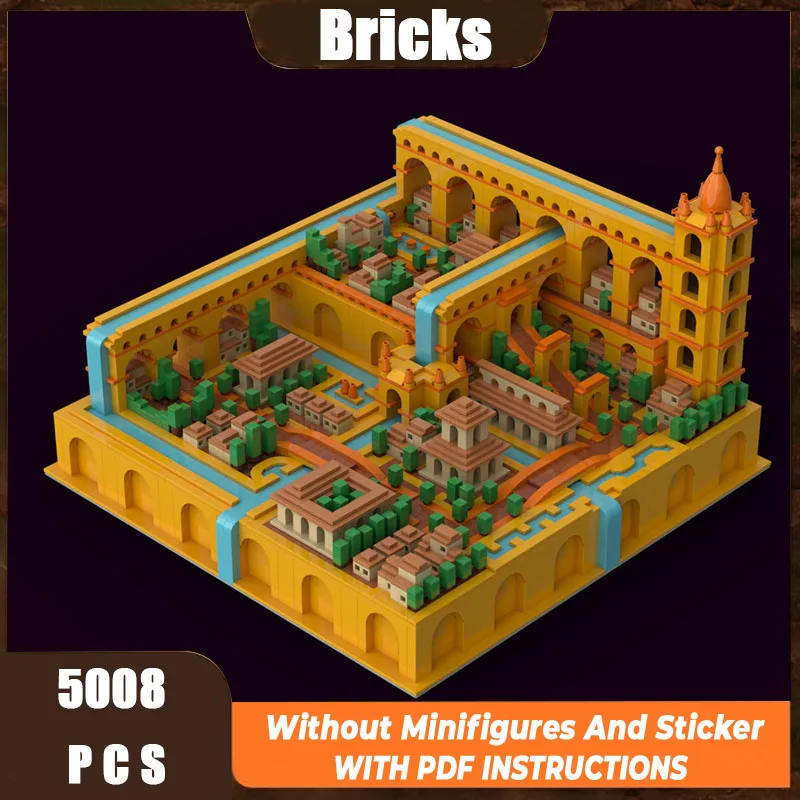 

Строительные блоки Moc, вид на улицу, древний город, архитектура, модель, технология, модульные строительные блоки, фестиваль, подарок, игрушка, набор «сделай сам»