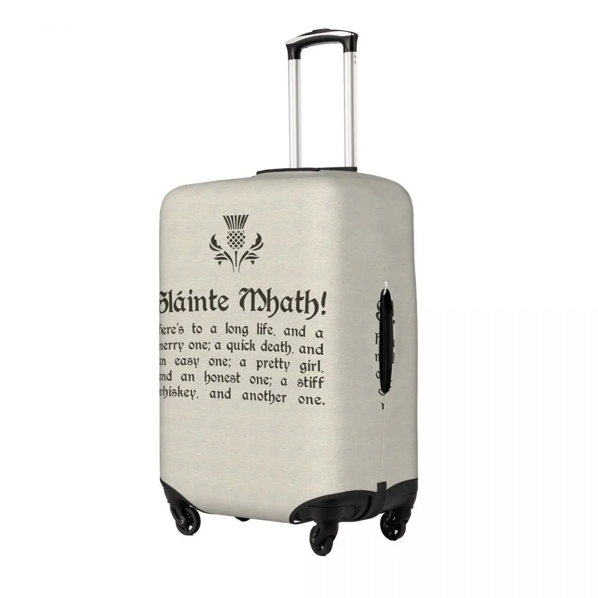 

Slainte Mhath - Scottish Toast - With Thistl Suitcase Cover Protection Elastic Trip Luggage Protector Covers for 18-32 Inch