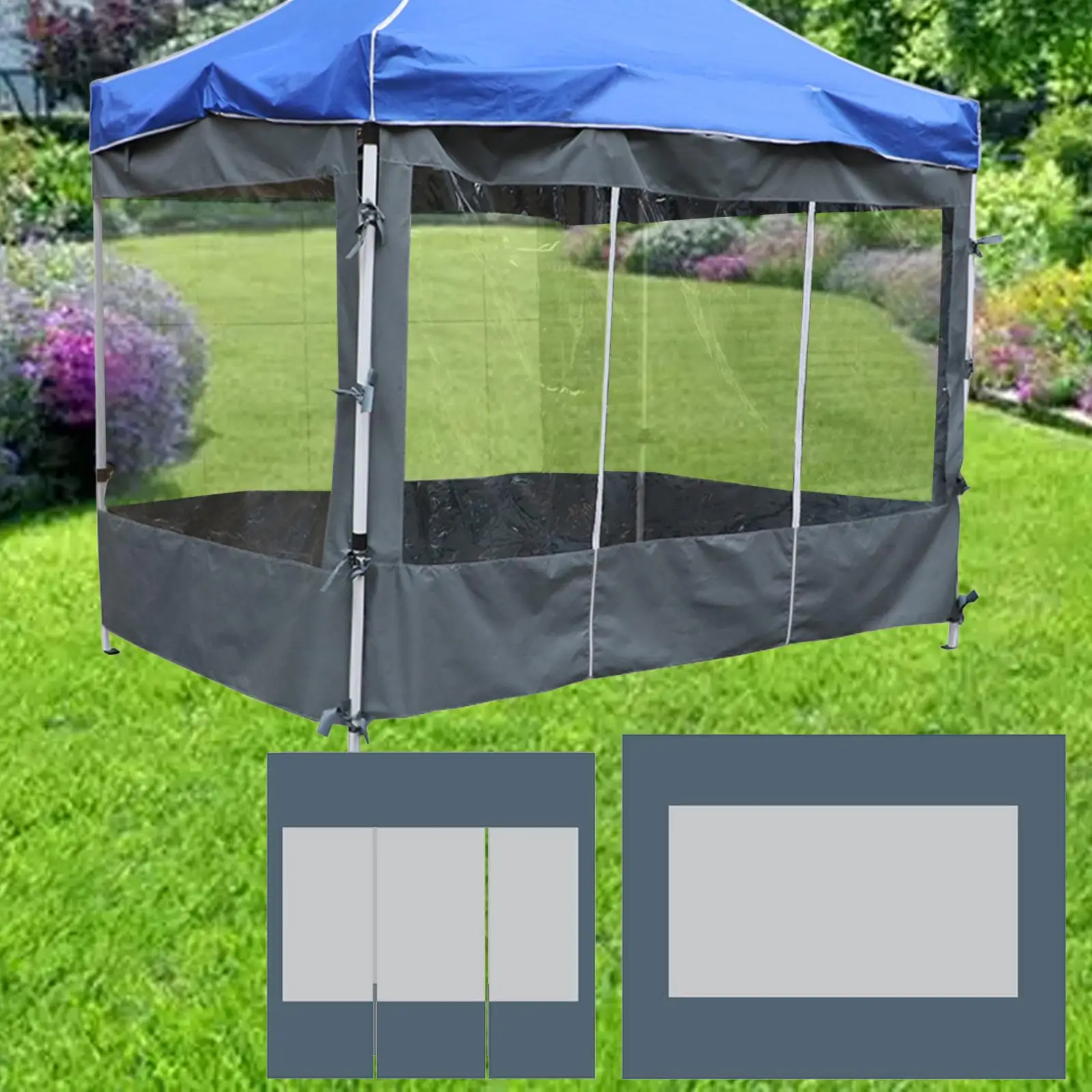 

Transparent Outdoor Tent Sunade Rainproof Large Stall Umbrella Four Corner Folding Waterproof Ox Cloth Steel Frame for Patio