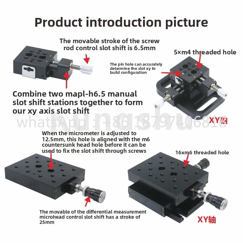 MAPL Manual Displacement Slide\ Side Drive\ Stroke 6.5mm\ XYZ\ Adapter Plate\ baseplate\ Right Angle Plate