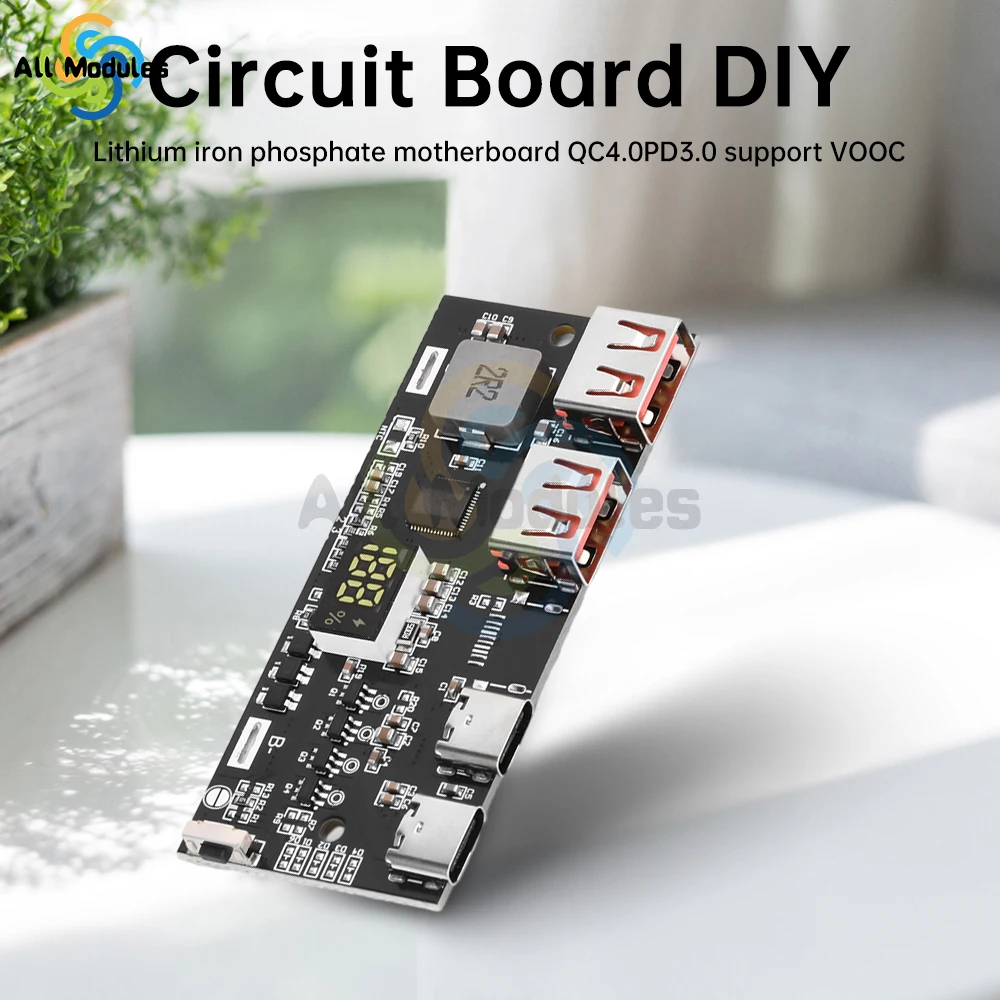 22.5W Power Bank Module Fast Charging DIY Circuit Board For 3.2V LFP Battery Support QC4.0 PD3.0 Supports VOOC Protocol