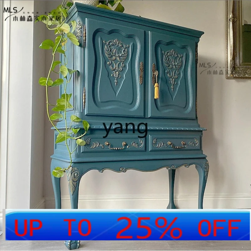 

LHH ретро обеденный боковой шкаф, встроенный настенный высокий шкаф для гостиной, выставка из цельного дерева, резьба по цвету, входной шкаф