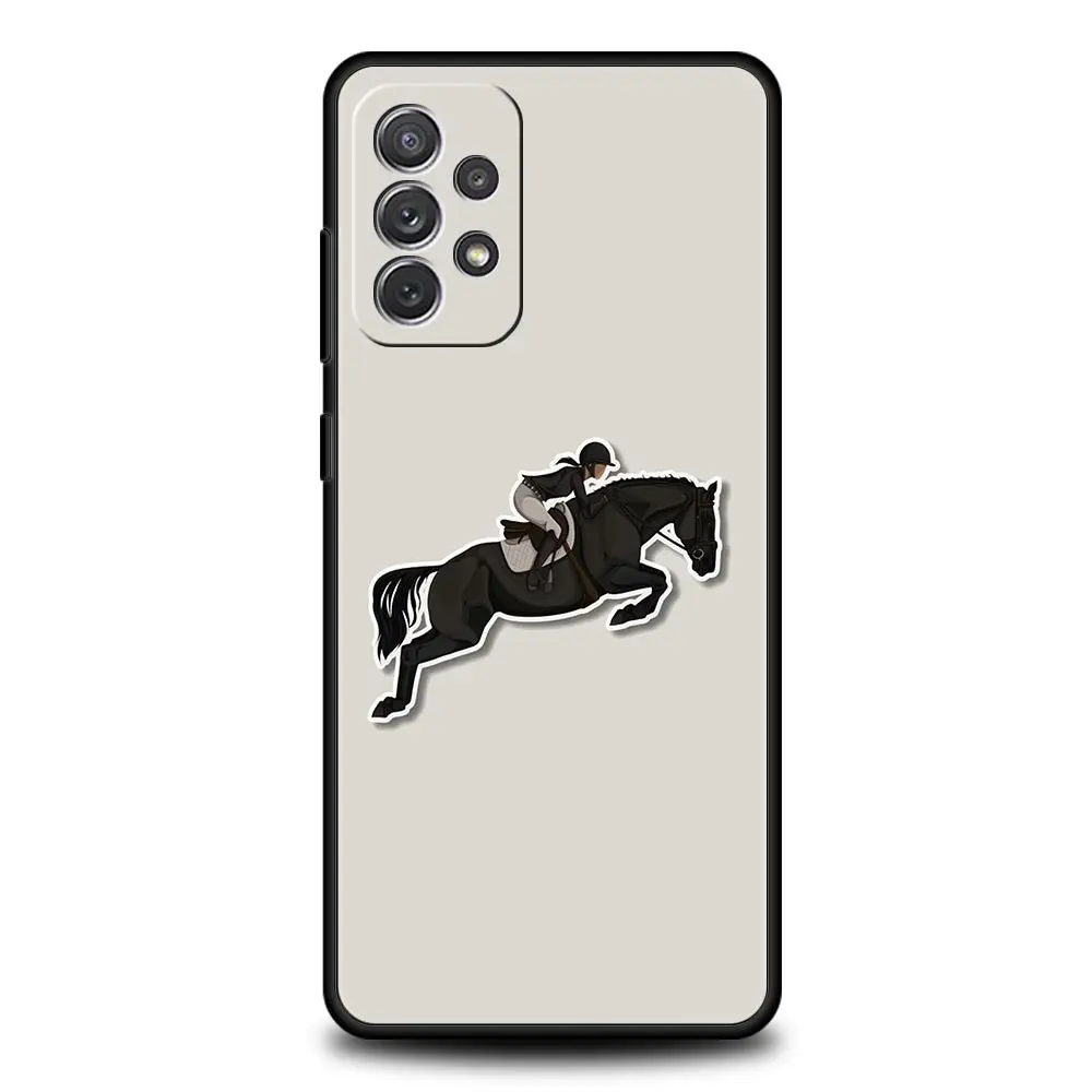 Galloping Horse Girl Drawing Phone Case For Samsung A15 A13 A51 A71 A41 A31 A21S A03S A05 A12 A32 A52 A23 A25 A33 A53 A73 Cover