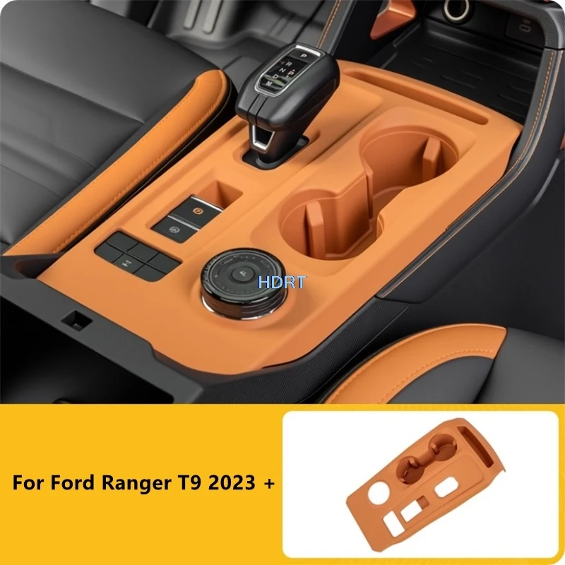 

For Ford Ranger T9 2023 + Car Style Central Control Gear Shift Pad Door Handle Mat Storage Box Glass Switch Interior Accessories
