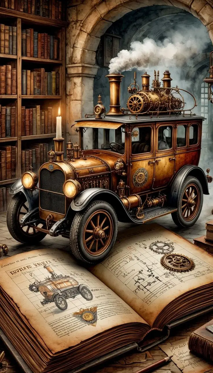 

JMINE Div 5D Книга для чтения Ретро Автомобиль Стимпанк Полная алмазная живопись наборы крестиков искусство знаменитое искусство 3D краска по бриллиантами