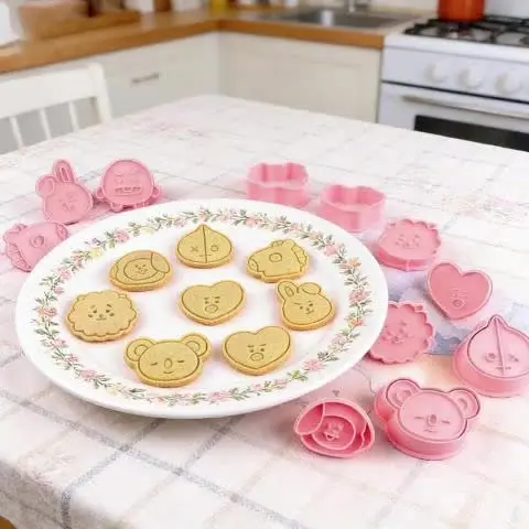 BT21 비스킷 몰드 디저트 스타일링 홈베이킹 제품 비스킷 만화 3D 스탬핑 몰드 축제 파티 DIY 용품 라인프렌즈