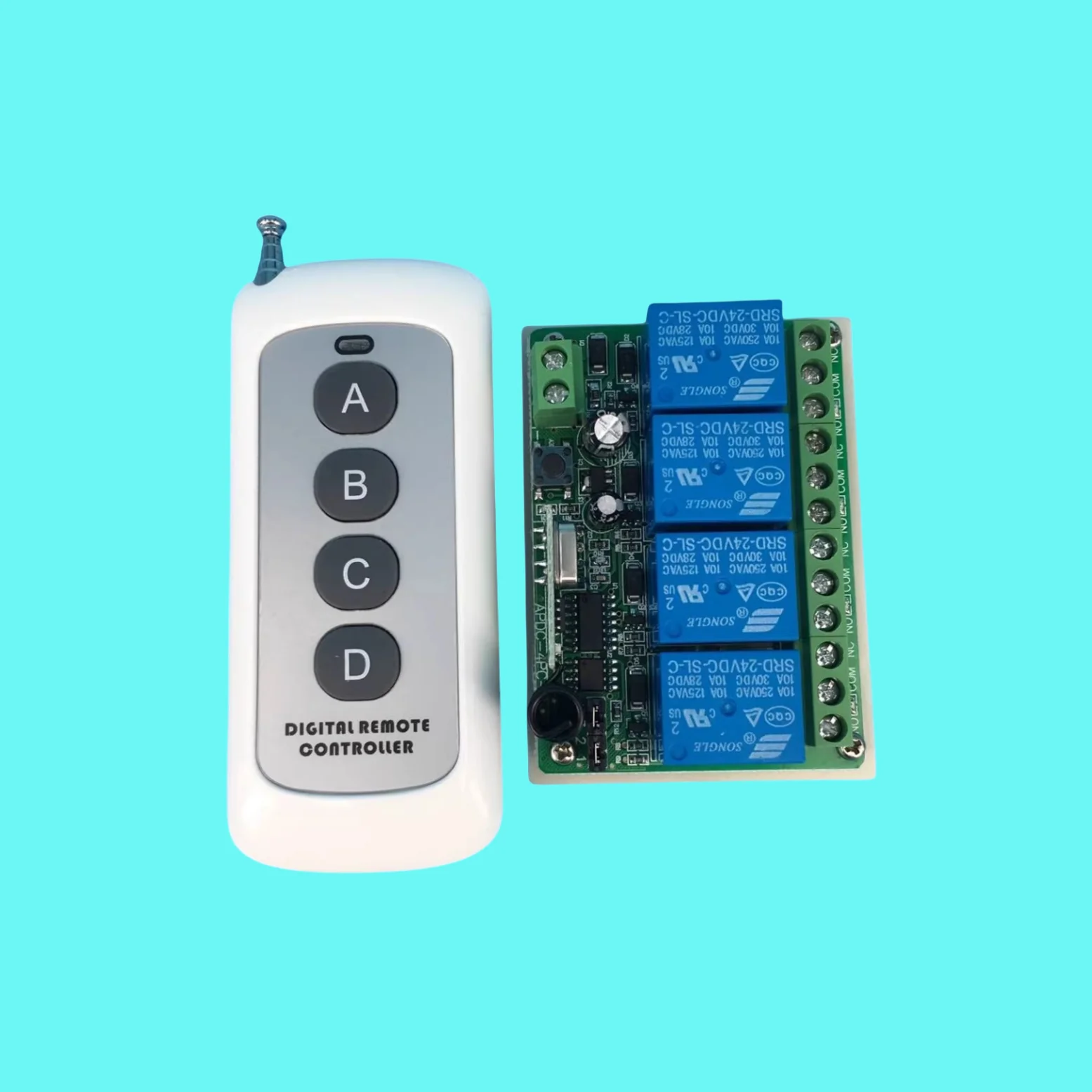 12V4 wireless remote control switch 24V four relay multi-function learning intelligent receiver