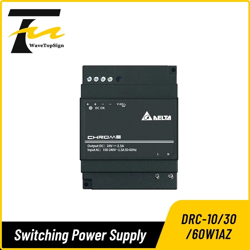 

Delta DIN Rail Switching Power Supply DRC-24V60W1AZ 24V 2.5A 60W DRC-5V10W1AZ 5V 1.5A 10W DRC-12V30W1AZ