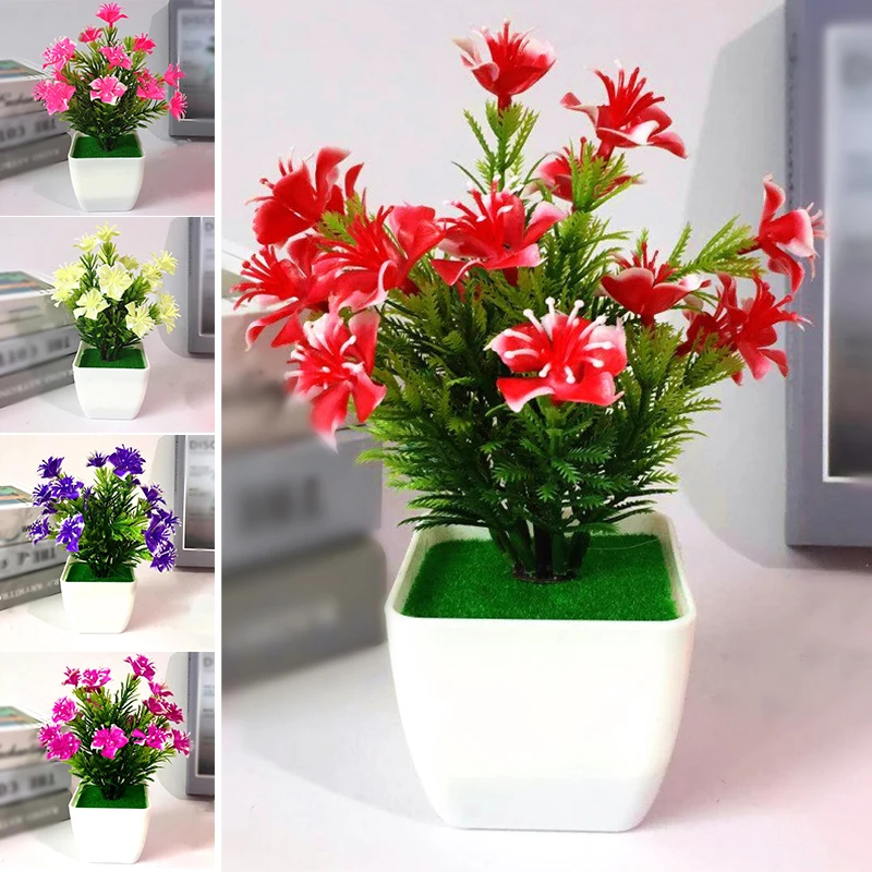 Mini Simulation Blossom Bonsai Artificial Flower Plant Easy To Clean For Parties, Weddings, Art Halls Decoration 12CM*20CM