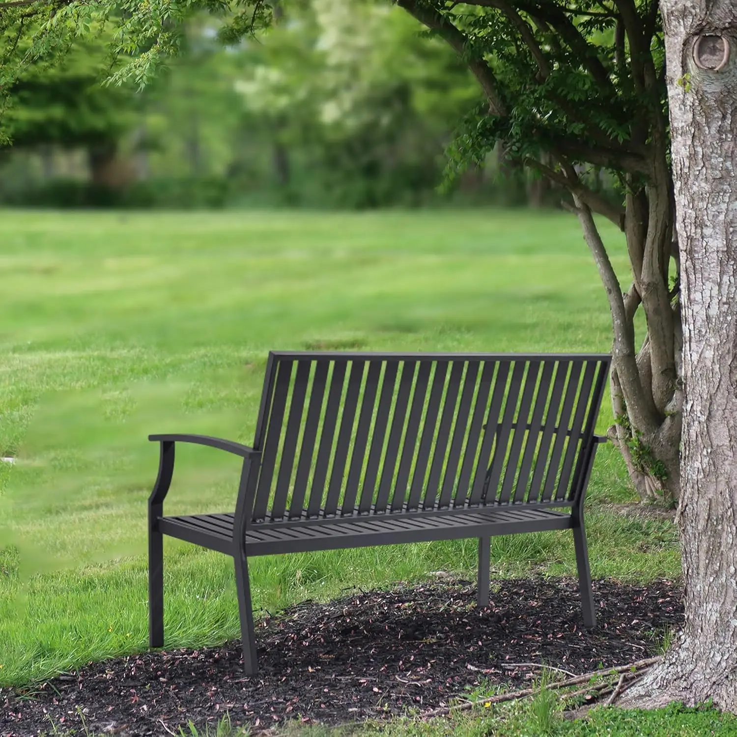 with Anti-Rust, Porch Bench Furniture Memorial Benches for Outdoors Park, Lawn, Deck Weathered 660LBS Weight Capacity