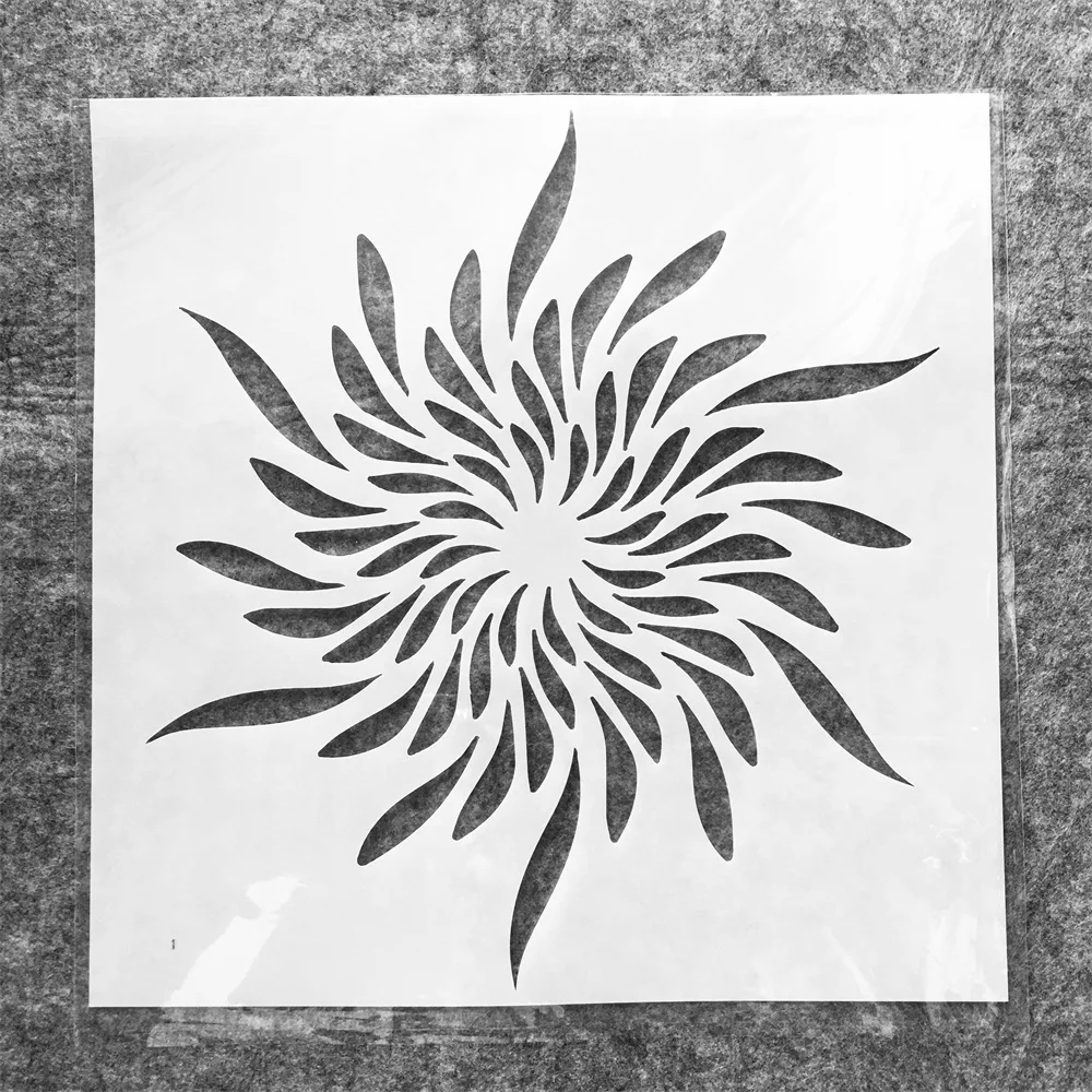 30*30cm Große Runde Vortex DIY Schichtung Schablonen Wand Malerei Sammelalbum Färbung Präge Album Dekorative Vorlage
