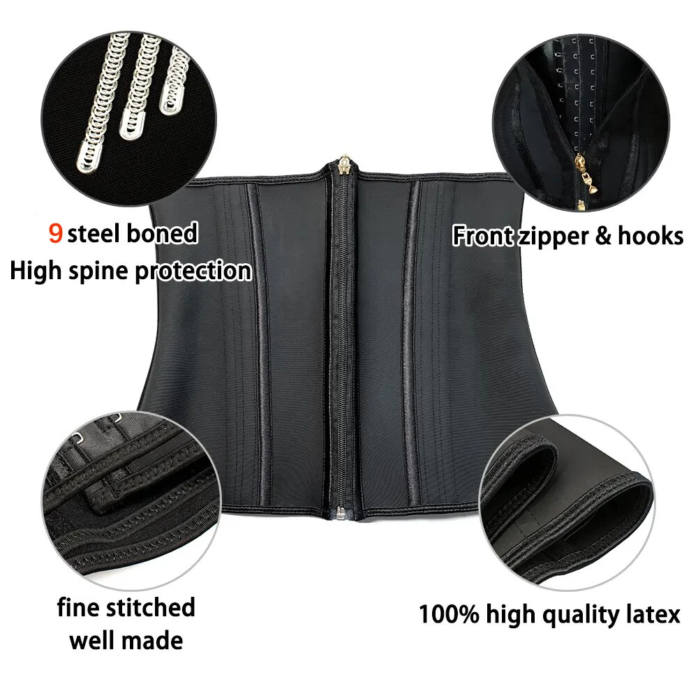 TUNIControl-Corset d\'entraînement de taille pour femme, ceinture amincissante, ceinture de sport, fermeture éclair, spoeur de corps, Cincher, grande