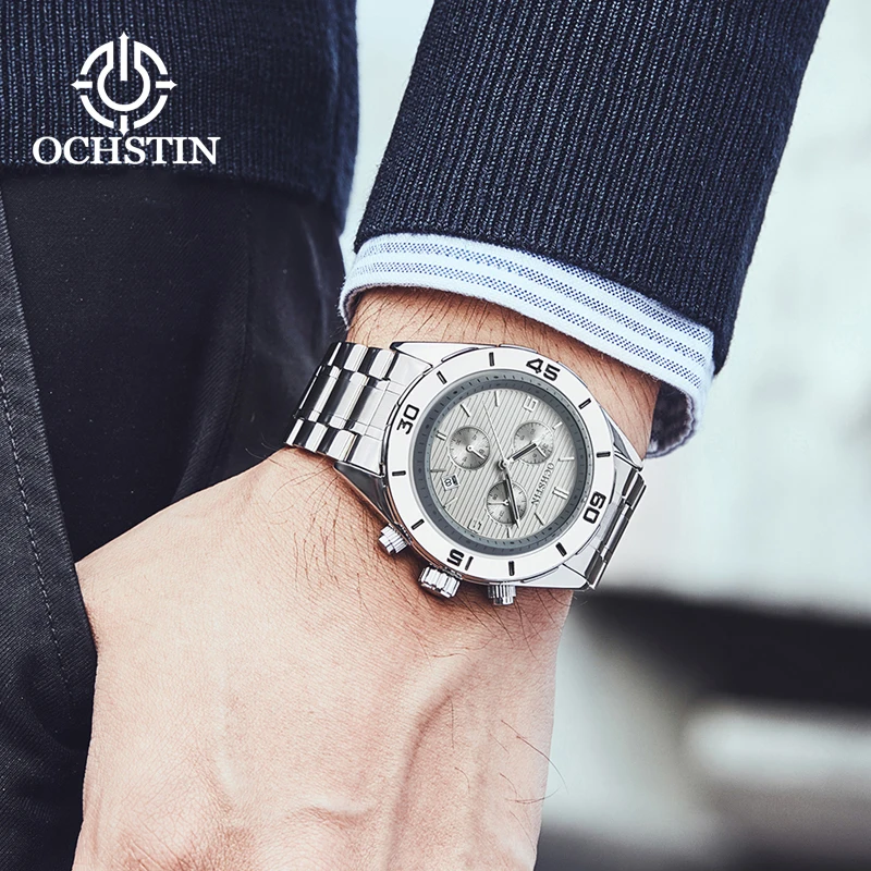 OCHSTIN2024 Navigator Series Personalized Trendy Style Multi functional Quartz Movement Waterproof Watch Men's Quartz Watch