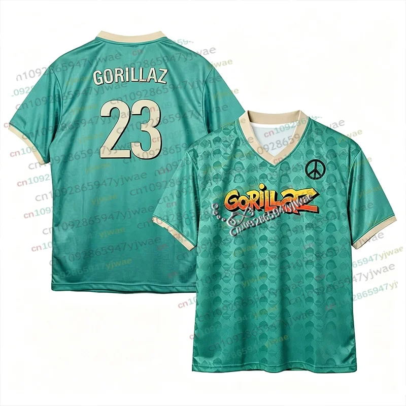 Autumn New Men Women Tee Gorillaz Two-Sided Football Jersey Sports Virtual Band Indie Streetwear Quick Dry TShirt Men's Clothing