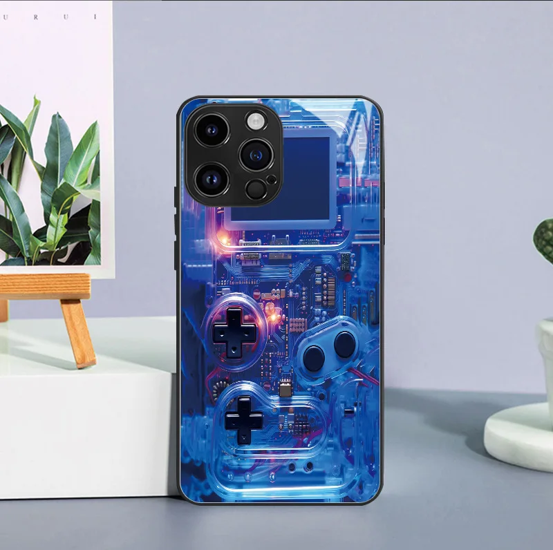 وحدة تحكم اللعبة الإبداعية 15Pro حالة الهاتف ، أبل 14 حالة الزجاج ، شخصية 11 حماية ، بارد ، IP13 #4