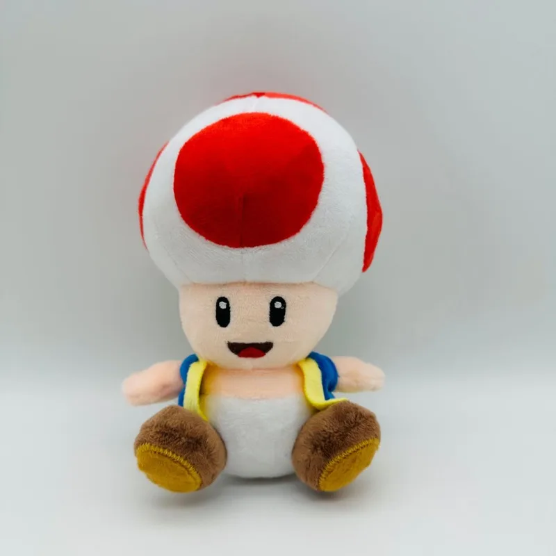 Kawaii Super Mario Bros Toad Stuffed Animals Doll Figure Cuddly Toy Cute Toad Dolls for Boys Girls Game Peripherals Gifts 17CM