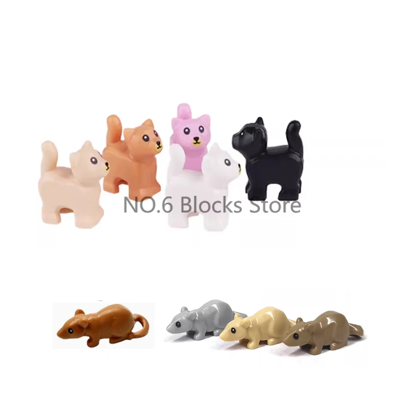 MOC Tier-Bausteine Wald-Zoo Säbelzahntiger Bär Elch Elefant Adler Hai Affe Löwe Mini-Bausteine Spielzeug Kindergeschenk S09