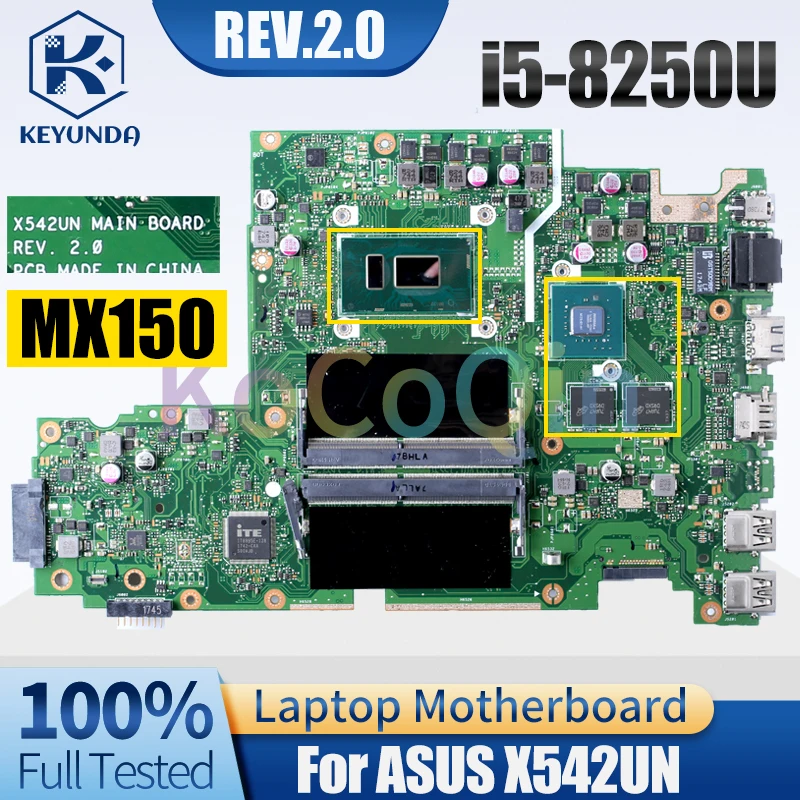 

Материнская плата для ноутбука ASUS X542UN REV.2.0 i5-8250U MX150 2G 60NB0G80-MB1400, материнская плата для ноутбука, полностью протестирована