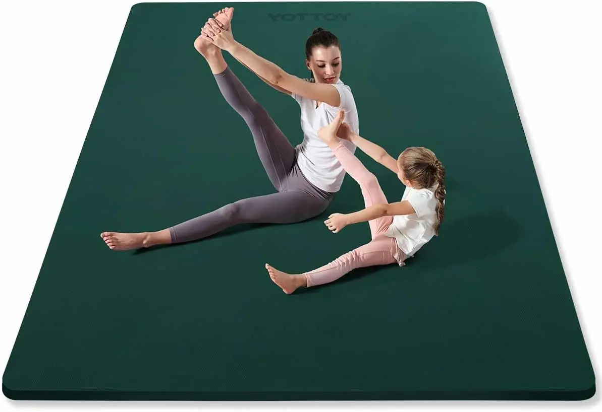 

Large Yoga Mat 75x52x1/2in, Extra Wide TPE Non-Slip Exercise Mat for Pilates Fitness Home Gym with Strap & Towel