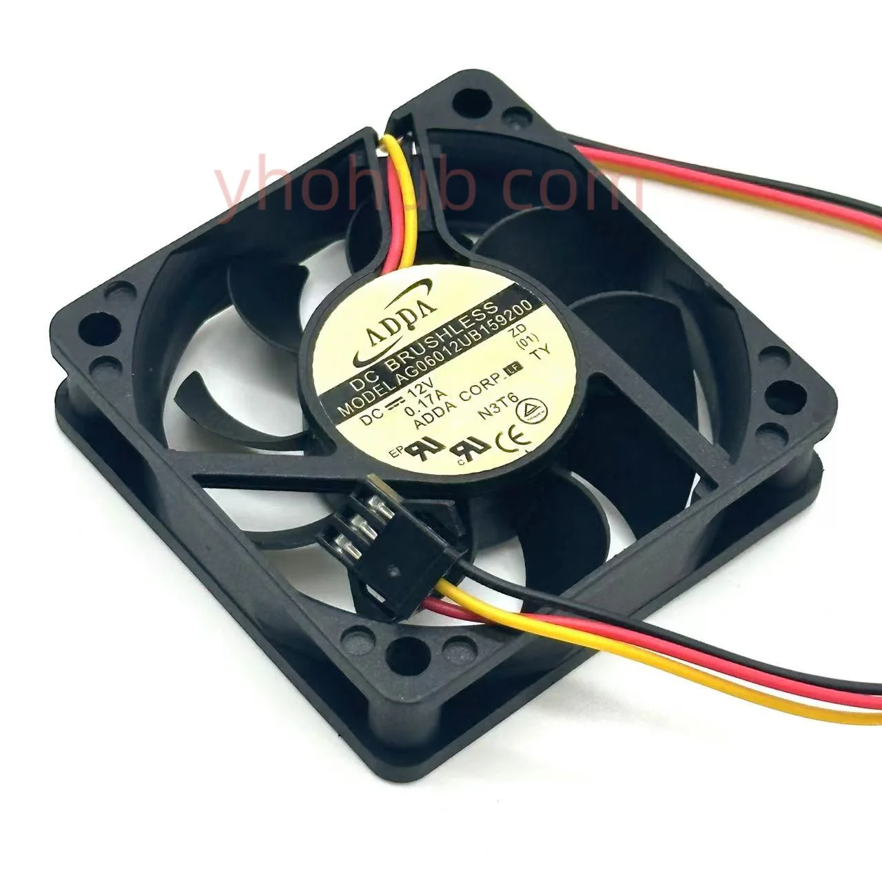 

ADDA AG06012UB159200 DC 12V 0.17A 60x60x15mm 3-Wire Server Cooling Fan