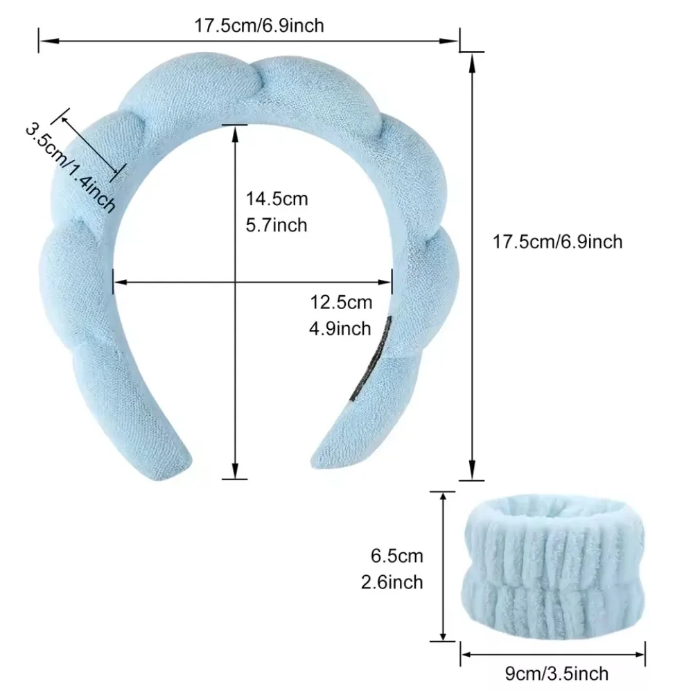 1/6 Stück Damen Spa Haarband Puffy Schwamm Stirnband Blumen Haarspange Armbänder Haargummis zum Waschen Gesicht Make-up Dusche Hautpflege