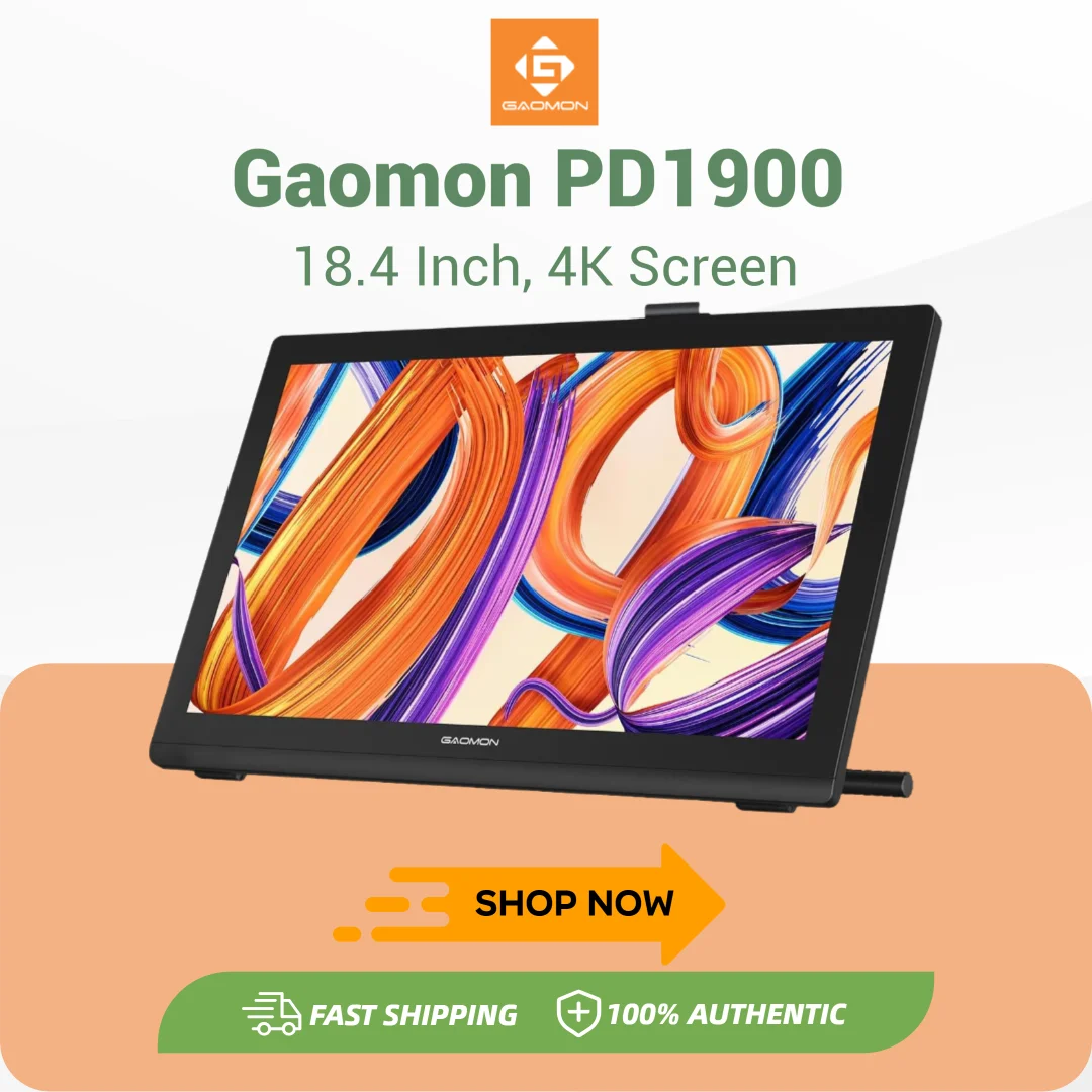 GAOMON Pro 19 Pen Display Graphics Tablet 4K Screen Paper-like Accurate Drawing Monitor 16384 Pressure G-Pro Pen 99% sRG