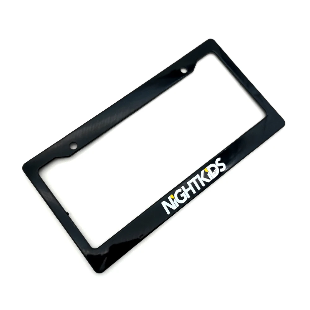 1pc Car Styling Fashion Tags Night Kids Badge Car License Plate Frame USA Standard JDM style Auto Number Plate Frame Accessories