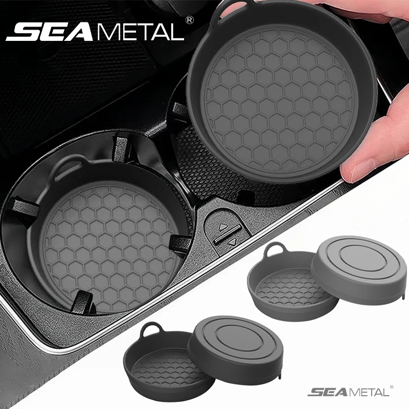 SEAMETAL 2Pcs Auto Untersetzer Wasser Tasse Halter Silikon Non-slip Trinken Tasse Matte Wasserdichte Wärmedämmung Auto Tasse matte Zubehör