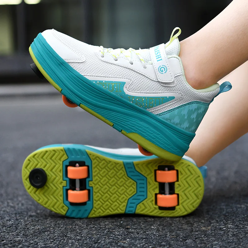 

2025 Student Children's Shoes with Wheels Lightweight Shoes Boys' Roller Shoes Outdoor Stampede Shoes Recreation