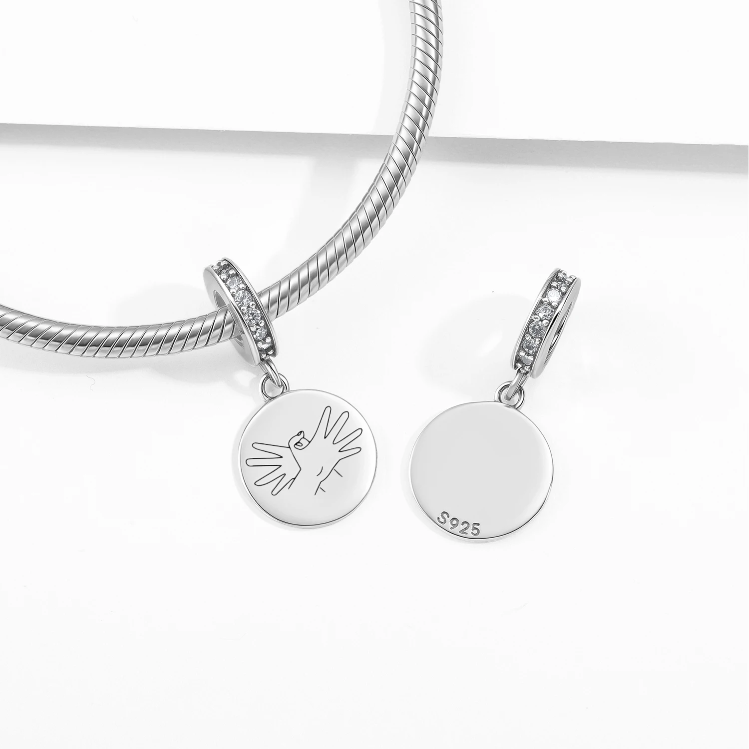 

Garuda Mudra Pendant 925 Sterling Silver Symbol Charm Bead for Women Bracelet Jewelry