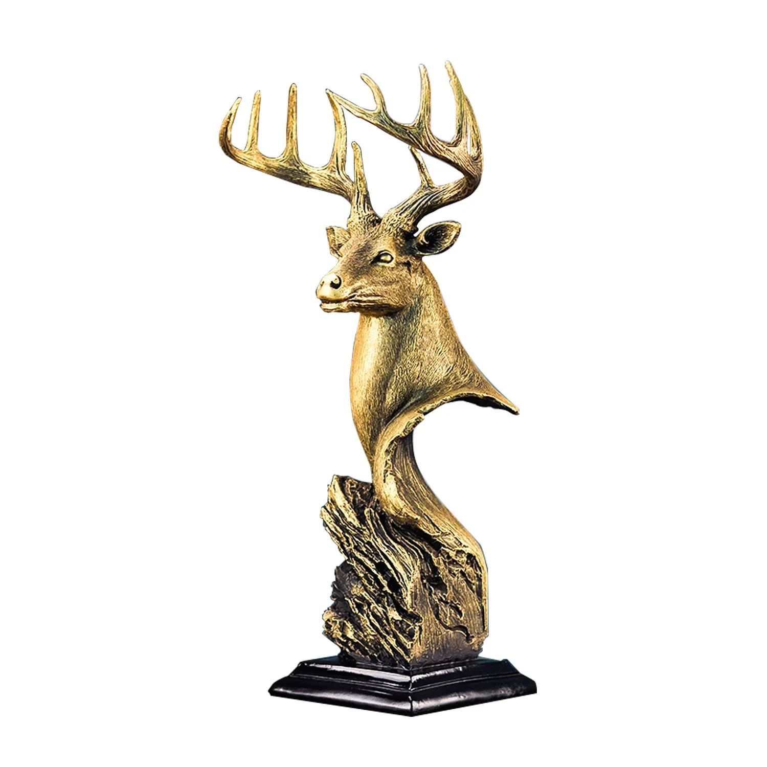 Deer Head Resin Statue Home Decor Elaphurus Davidianus Sculpture Home Decoration