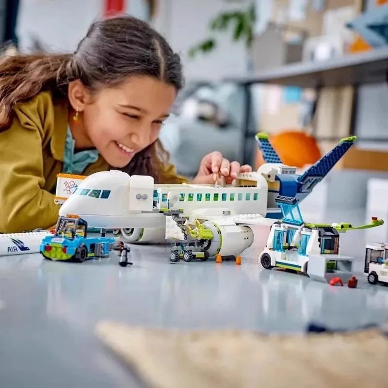 MINISO Disney Passenger Airplane MOC Bricks City Aircraft Plane Constructor Compatible 60367 Education Toys Kids Christmas Gift