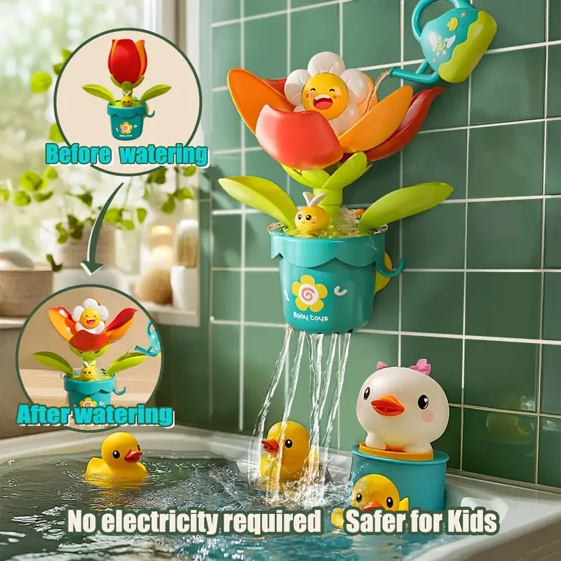 

Baby Bath Toys Splash Toy Sun Flower Meet Water Blossom Shower Boy Girl Bath Spray Toy Gift