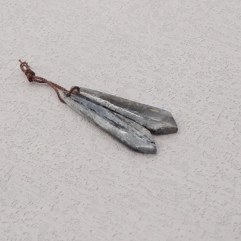 Natural Stone Blue Kyanite Earring Beads Pair,Fashion DIY Earring Semi-precious Stone Jewelry Earring