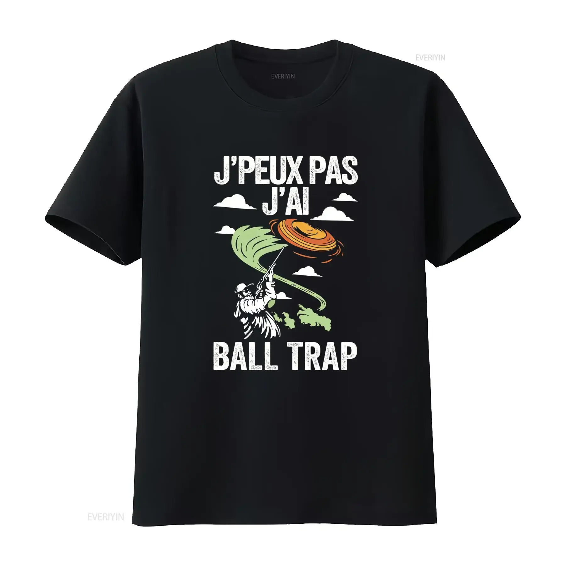 Funny Retro Ball Trap Clay Pigeon Shooting Print Casual T Shirt vintage Washed Slightly homme designer clothes fashion graphic