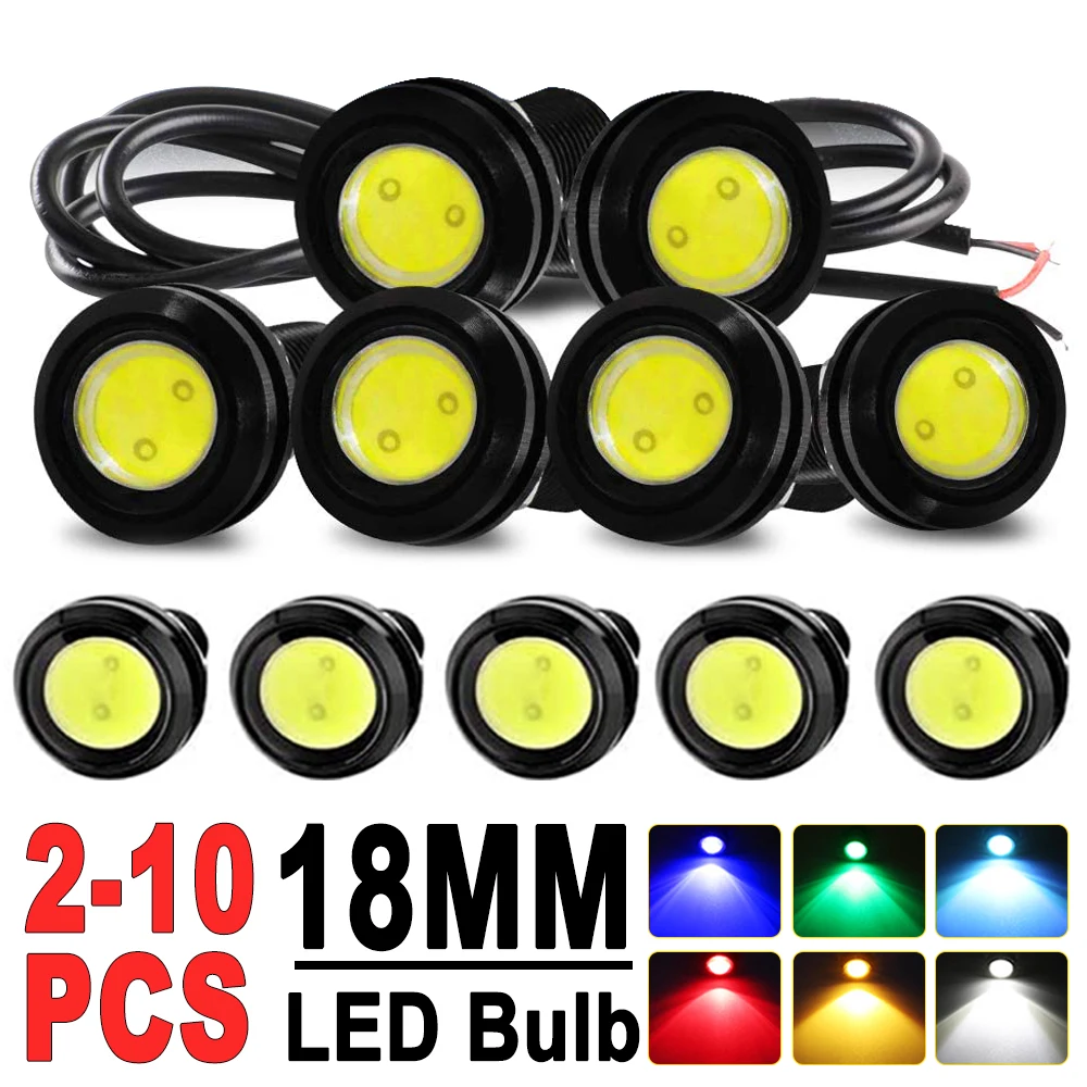 

2-10 PCS 18MM COB Eagle Eye LED Bulb DRL Car Daytime Running Light Backup Reversing Parking Signal Headlight Fog Lights 12V