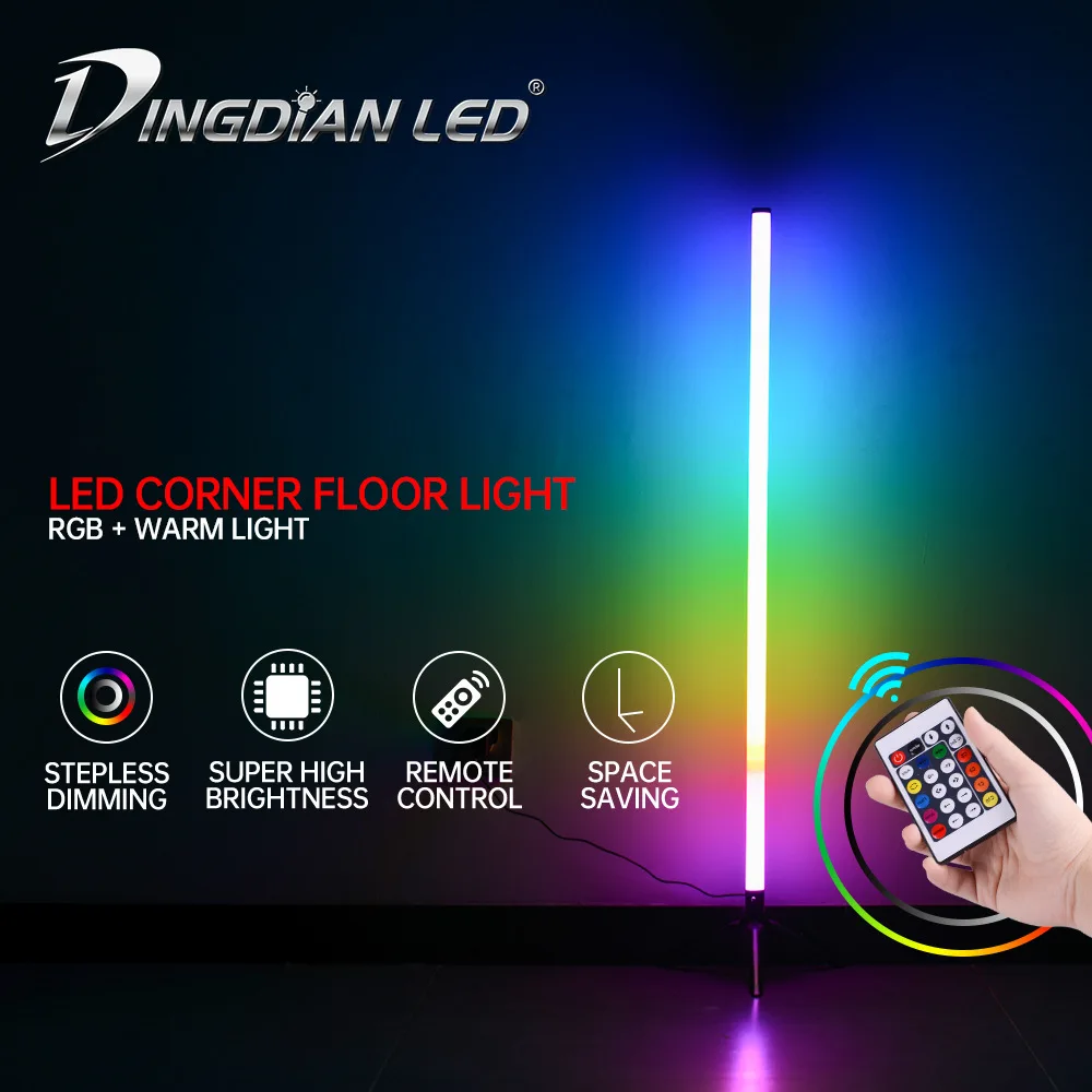 RGB LED Corner Floor Lamp Smart APP Remote Control Modern Floor Light Atmospheric Warm Standing Light Home Decoration Table Lamp
