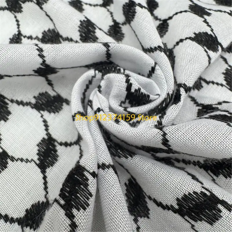 G5AE Comfortable Arafat Headscarf Keffiyeh Scarf for Men Everyday Use Cultural Event image 3