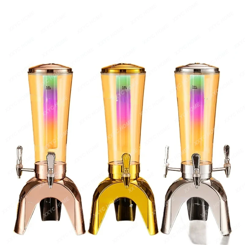 3L Wine Gun Three-Head Draft Beer Wine Gun Commercial Cool Luminous Beer Barrel Wine Tower Bar KTV Beer Machine Beverage Barrel