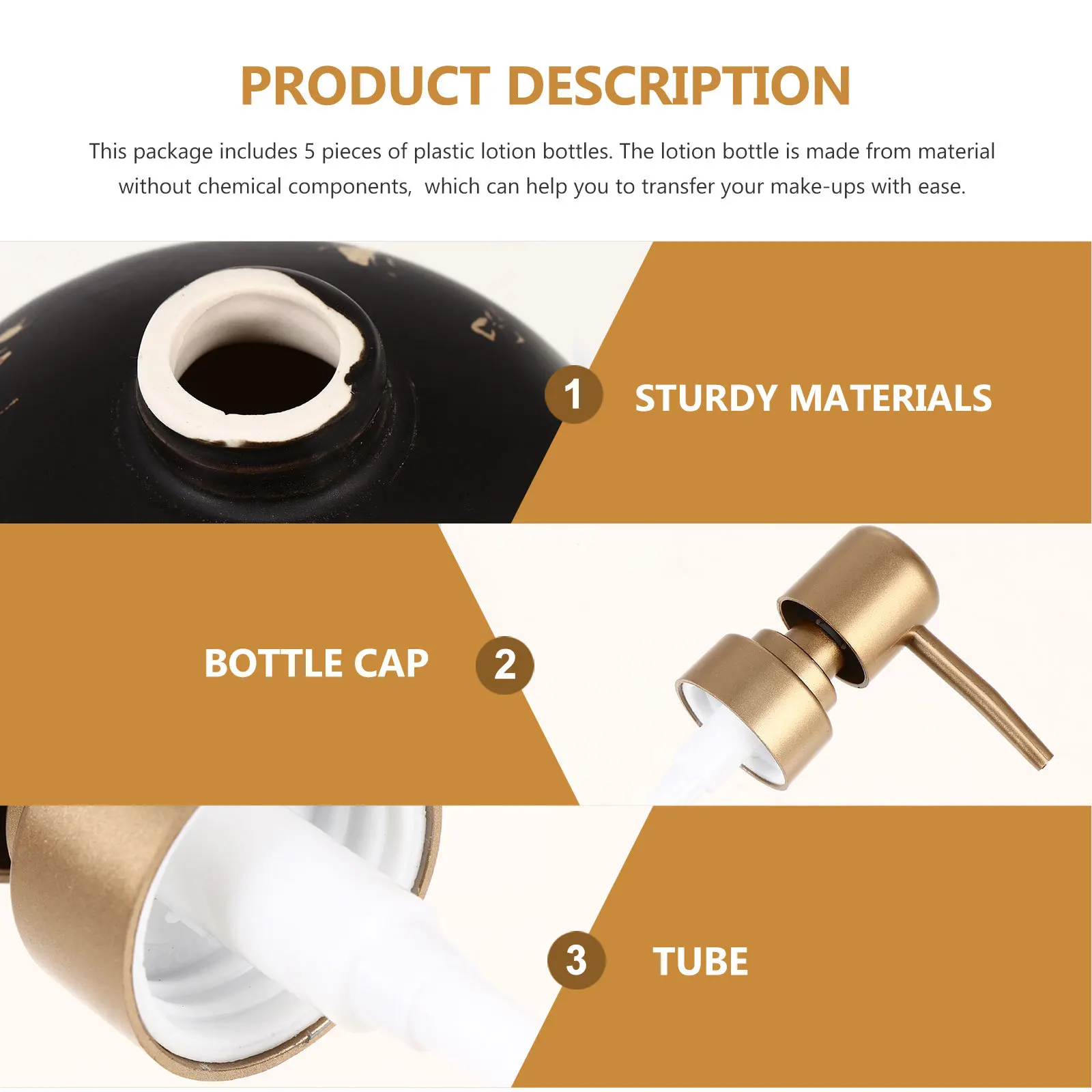 

1Pcs Ceramic Lotion Pump Bottle Matte Large Capacity Refillable Container for Shampoo Shower Gel Travel Bath Gel