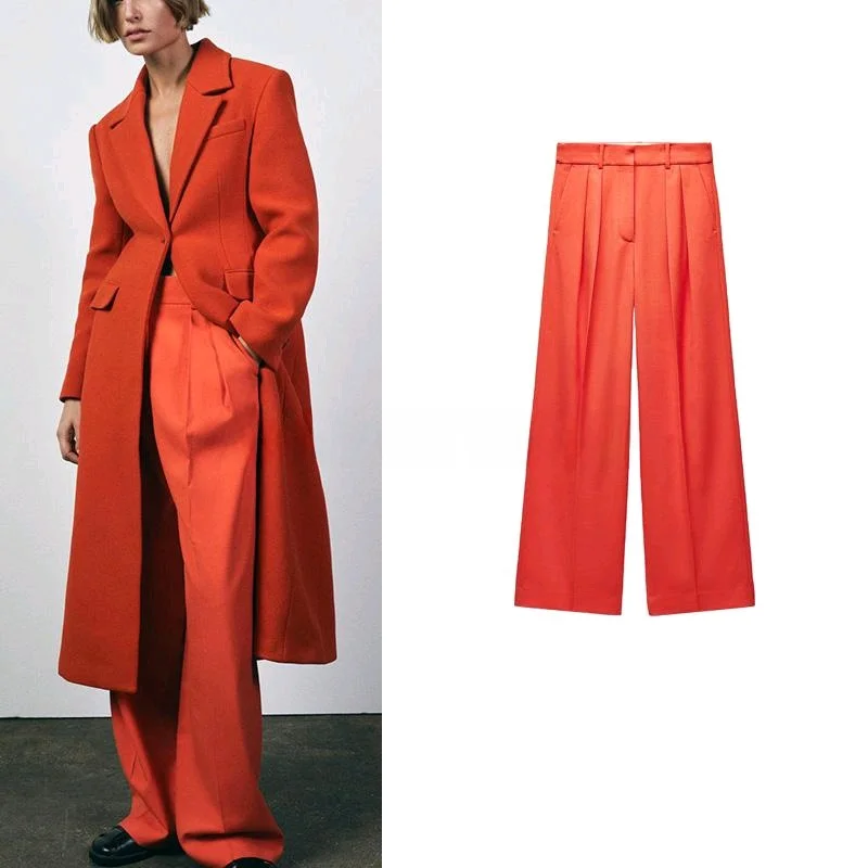 

Spring New Arrival Women's Casual Long Pants Commute Sle High Waist Straight Leg Pants Ele Faionable Ladies Trousers