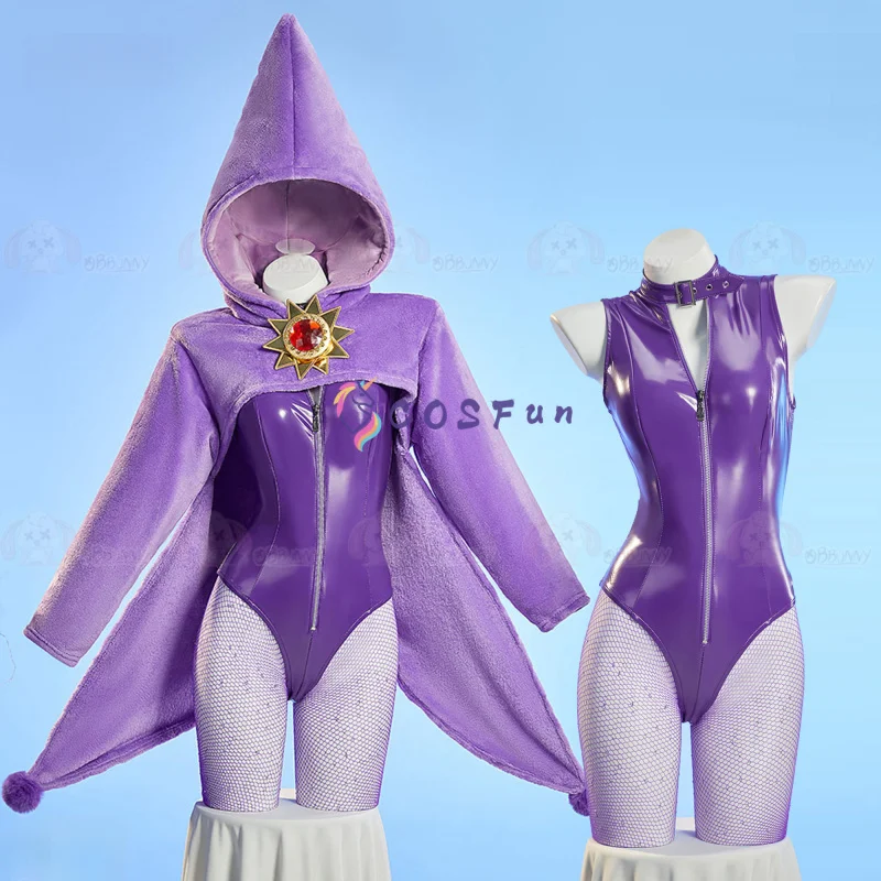 

Anime Pocket Starmie Cosplay Costume PU Jumpsuit Cape Zentai Female Halloween Party Bodysuit COSFun