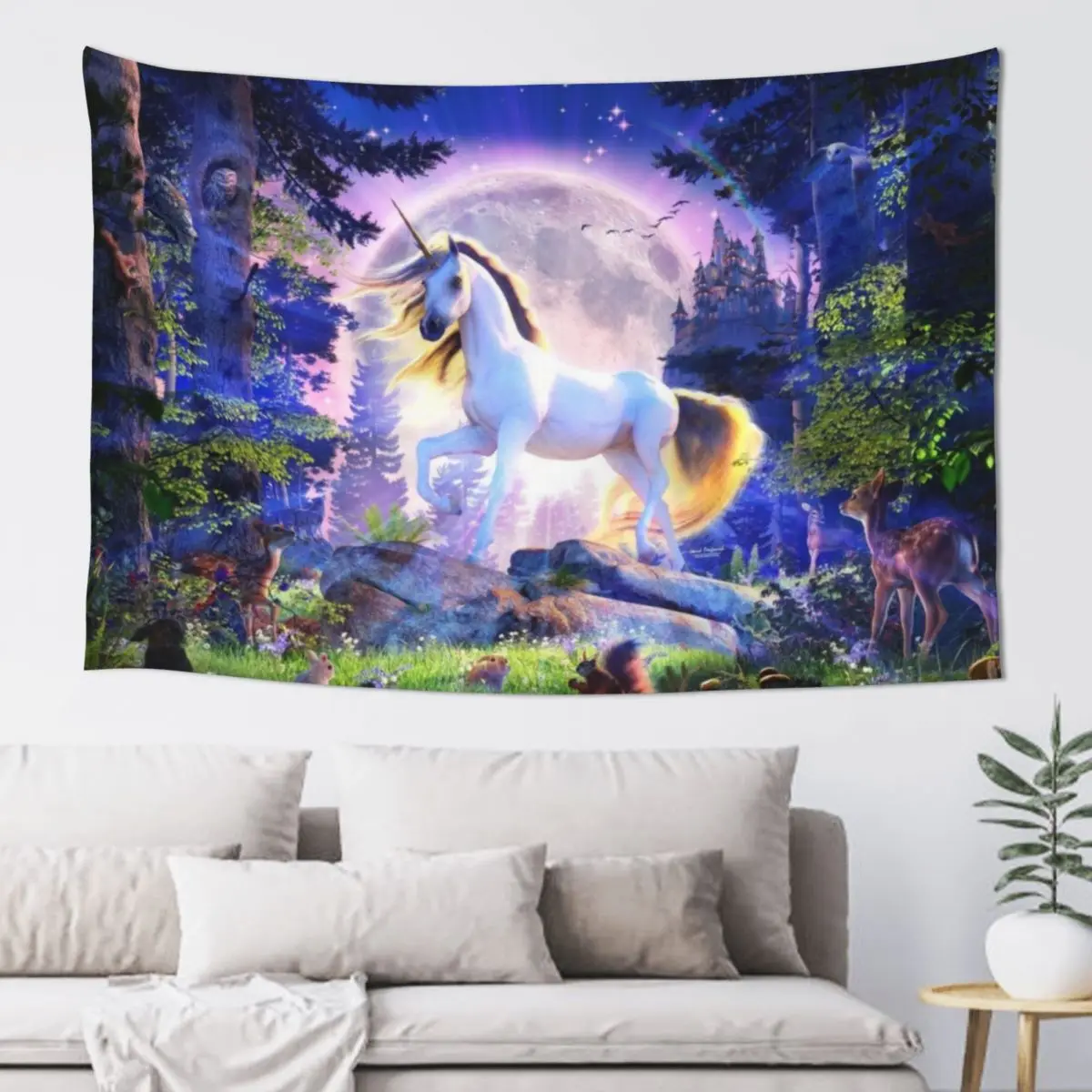 

Moonlight Unicorn Tapestry Wall Tapestries Home Decor Accessories Custom Home Decorators Tapestry
