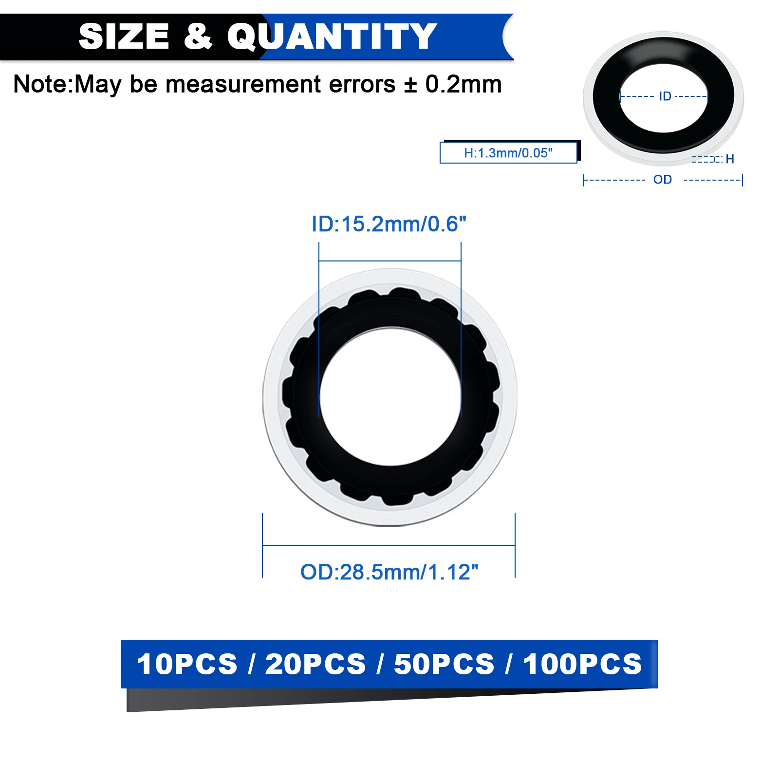 A/C Compressor Port Gasket Repair Car Self-Centered NBR seal washers, A/C O Ring Kit 10PCS 20PCS 50PCS 100PCS (28.5x15.2x1.3mm)