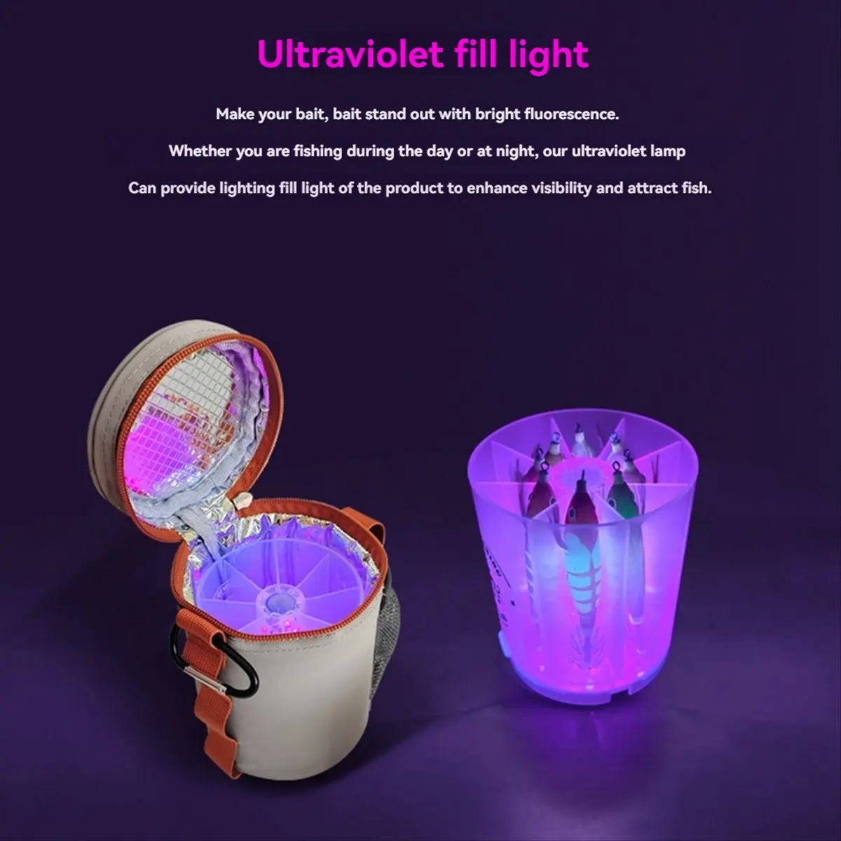 UV Jig Fill Light LED Accumulator for Lure Sea Fishing Accessories Light Charger Fishing Supplies Gray-AT35