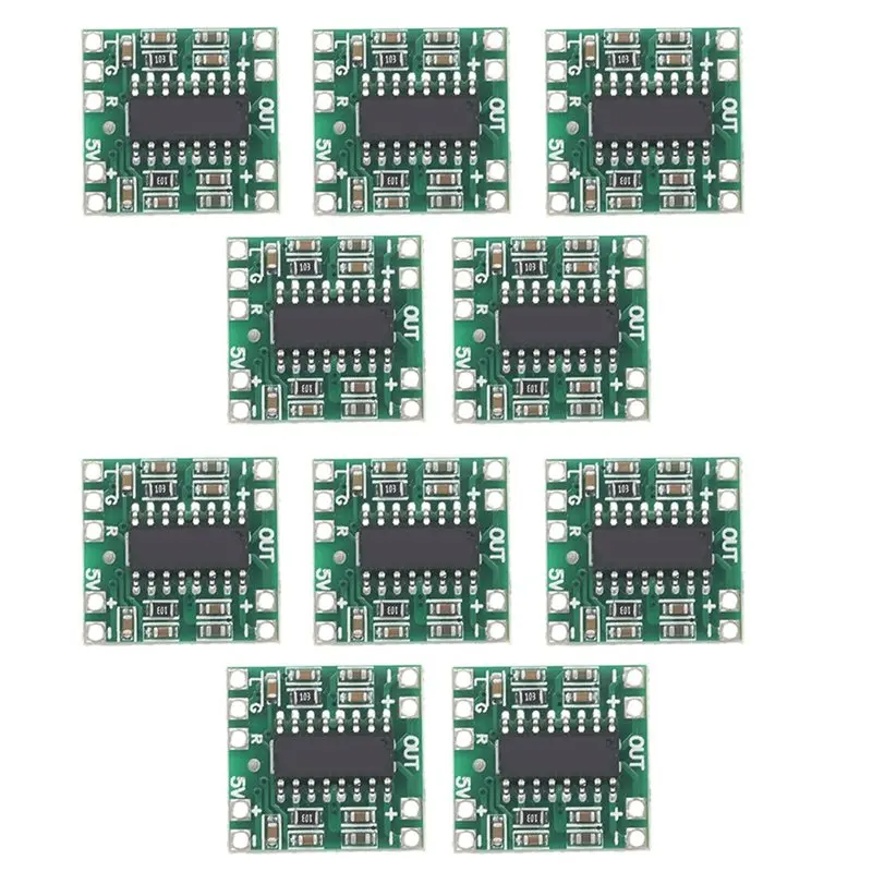 

ABGI-10Pcs PAM8403 Mini Digital Amplifier Board 2X3w Class D Efficiency For DIY Audio Projects 2.5V To 5V Power Range