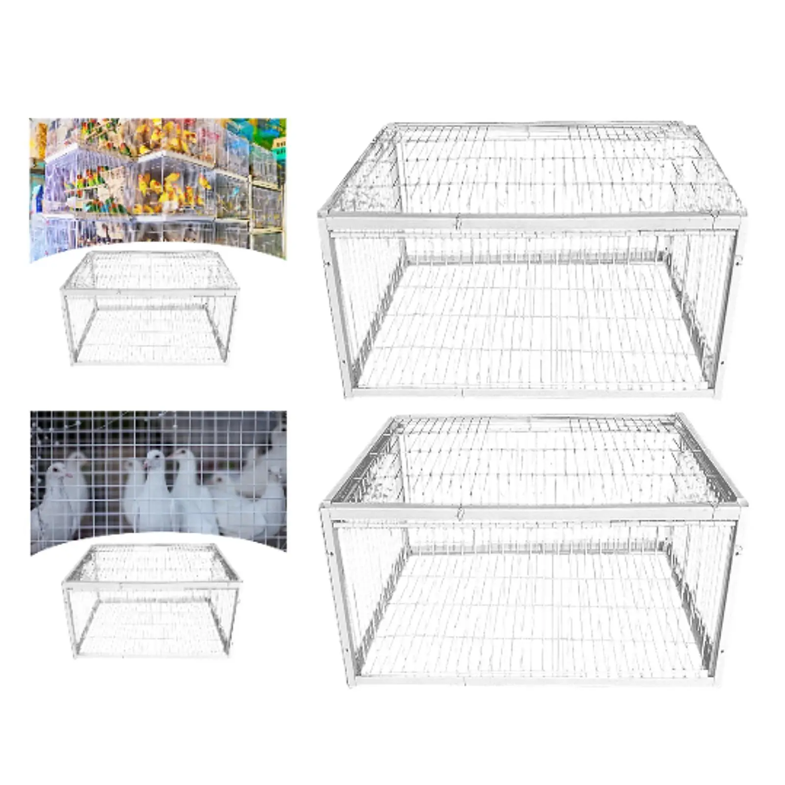 

Bird Cage Easy to Assemble Single Way Animal Cage for Garages Farms Pigeons