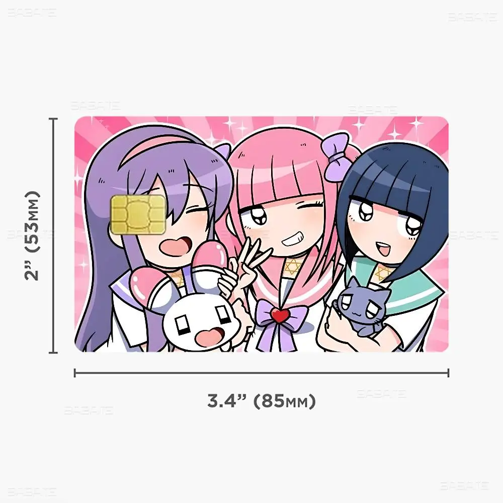 Pink Anime Menhera- C-Chan Anmie Sticker Film Skin Cover for Credit Card Debit Bank Card Front