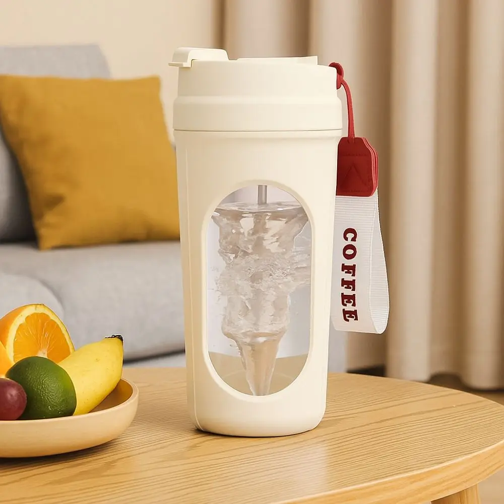 

Portable 450ML Electric Mixing Mug Double Drinking Leak Proof Portable Blender USB Charging Auto Stirring Coffee Mug Gift